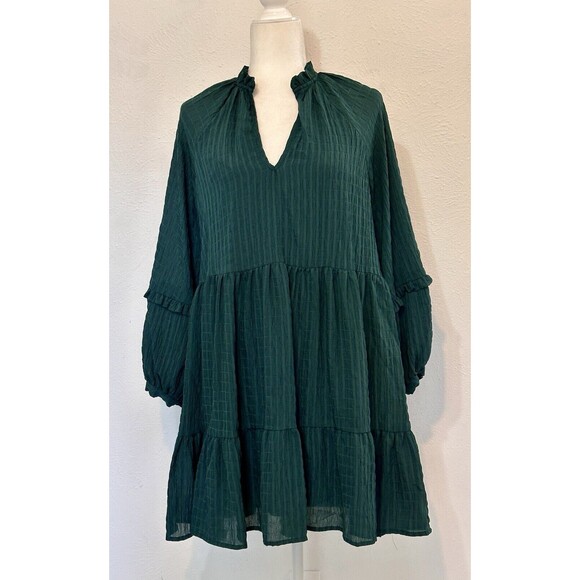 Mare Mare X Anthropologie Size XS Tiered Anne Dress Puff Sleeve Boho Peasant - Picture 5 of 16